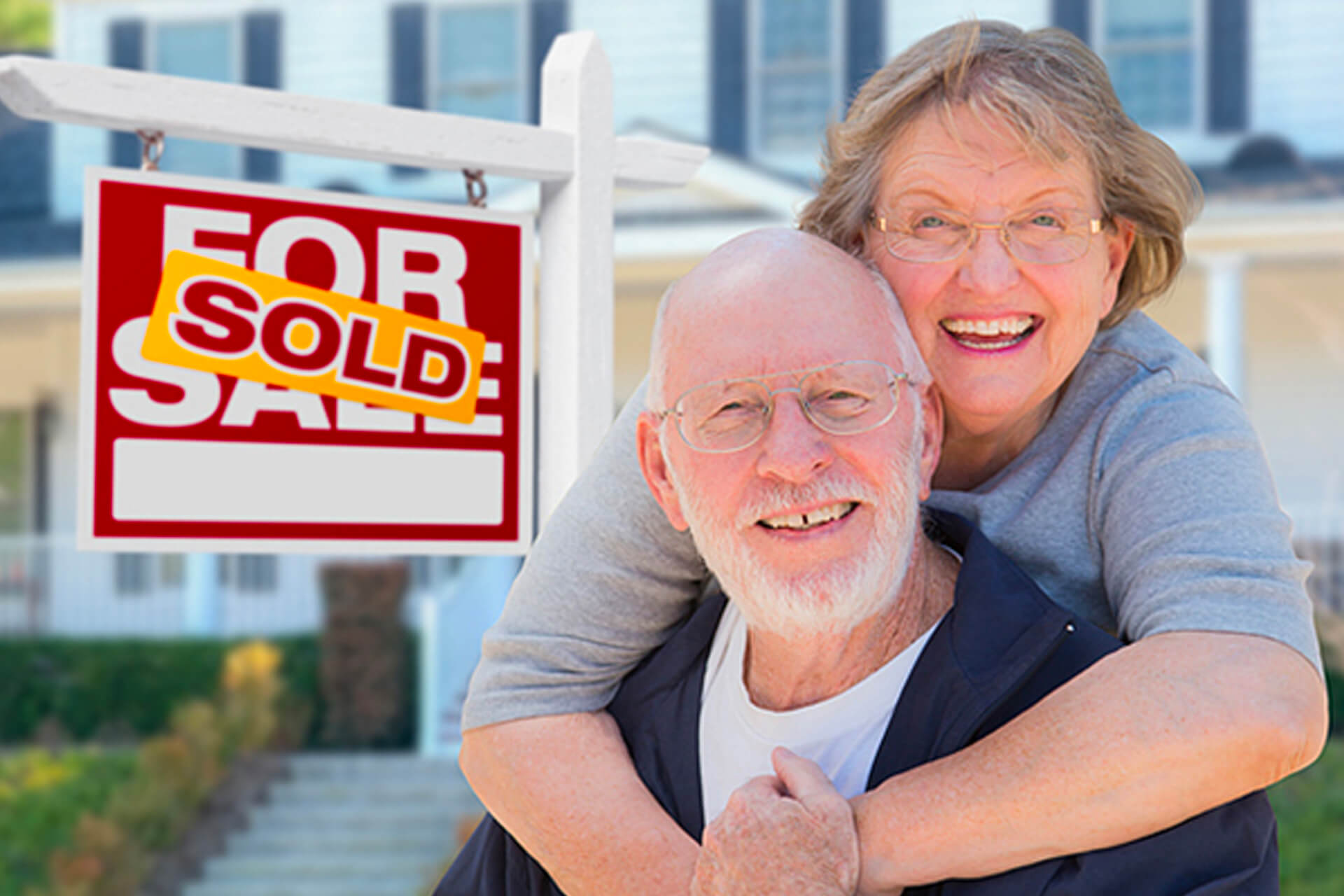 senior couple selling house